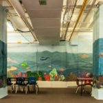 Under the sea mural in children's reading room at Portsmouth public library