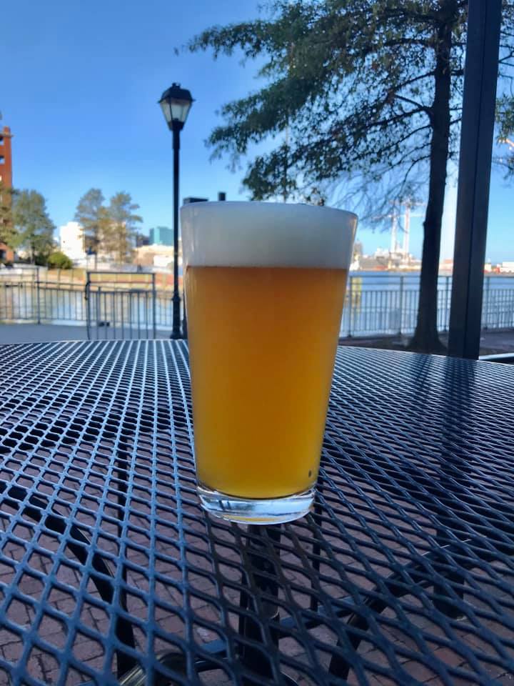 Beer with waterfront view