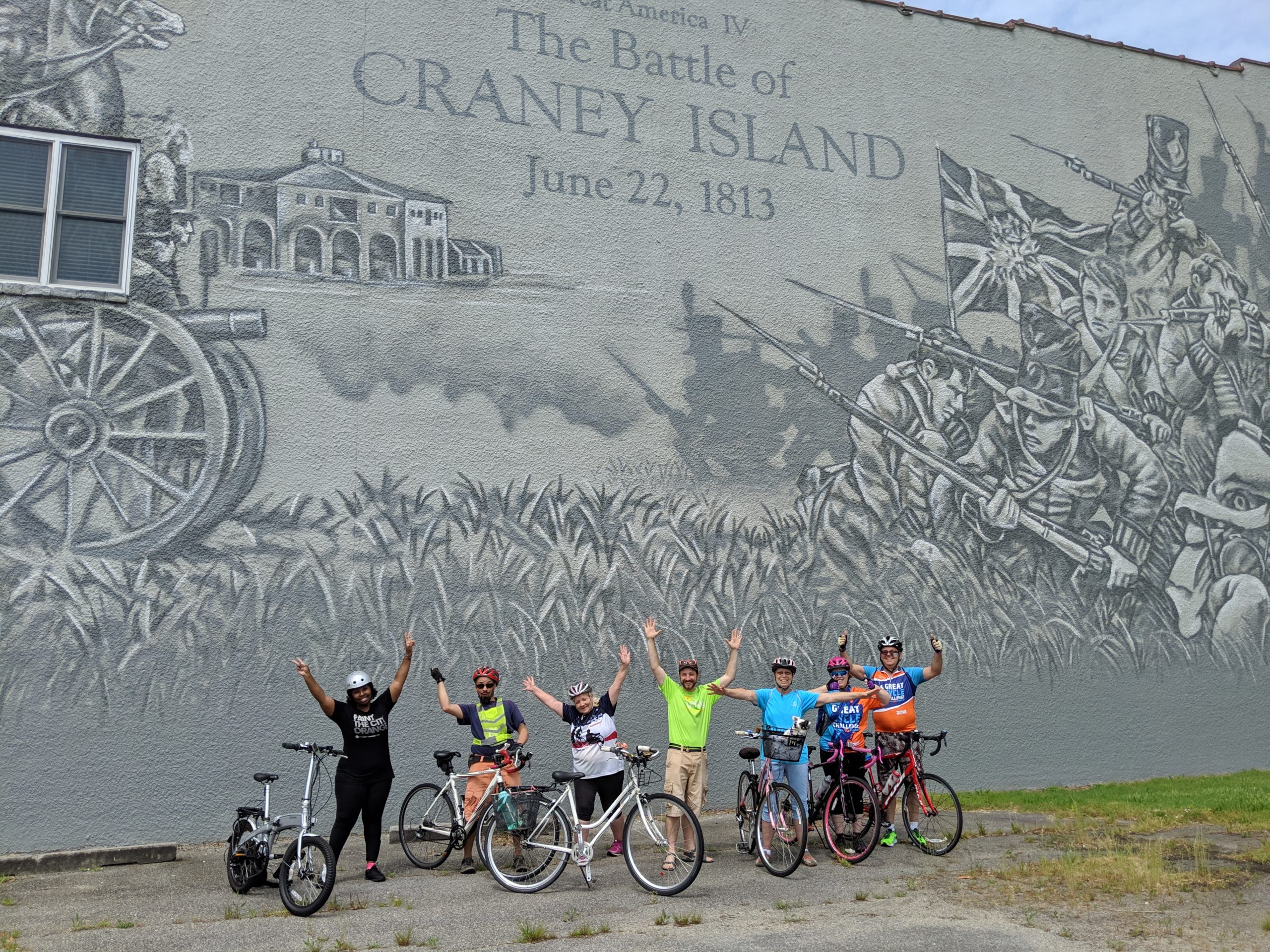 Bikers at the Craney Island Mural