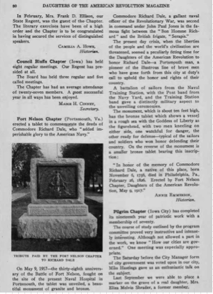 August 1917 article about the monument dedication