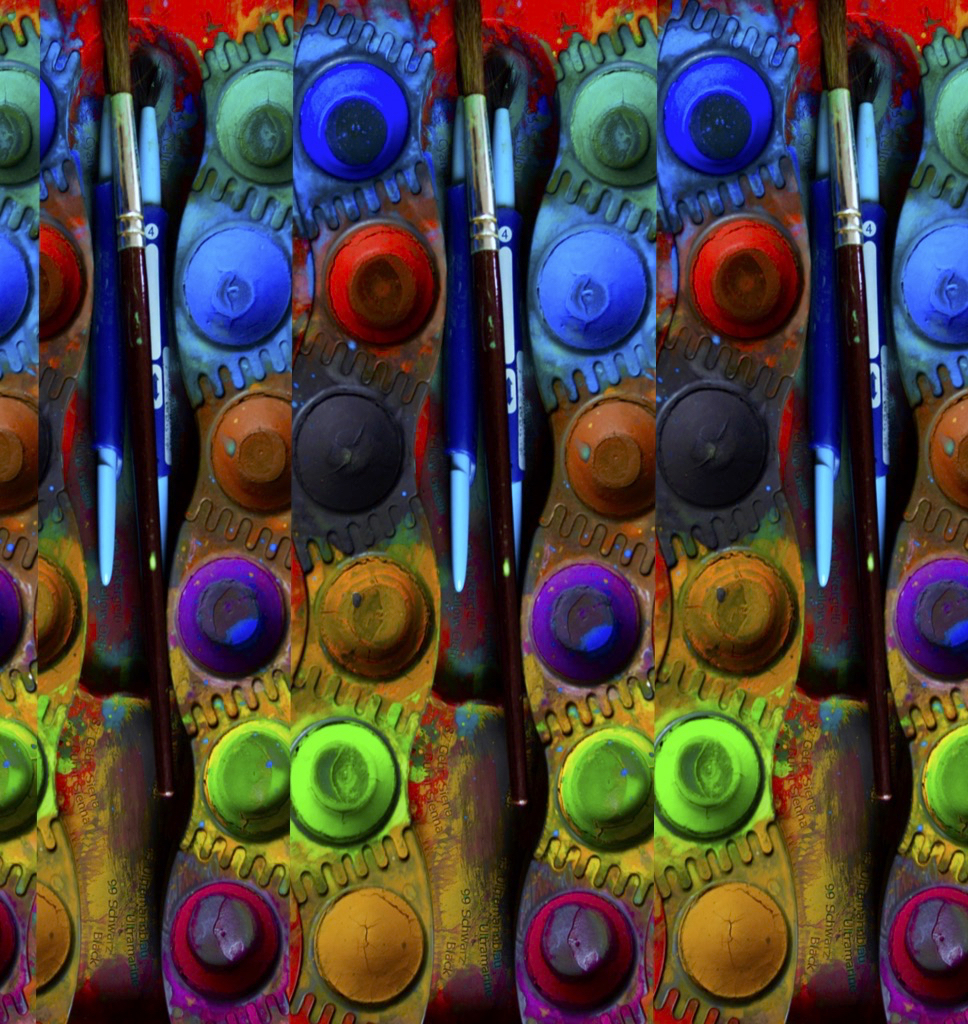 paints with brushes