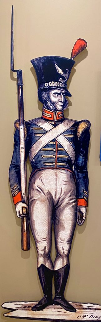 Mural of early American soldier