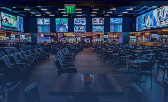 Image of seats and tv's at the Rivers Casino Portsmouth's Betrivers Sportsbook